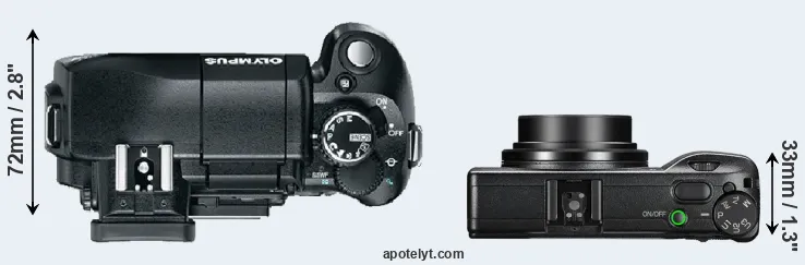 Compare E-330 versus GR III top