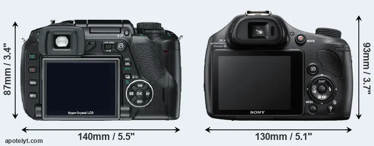 Comparison E-330 or HX400V rear