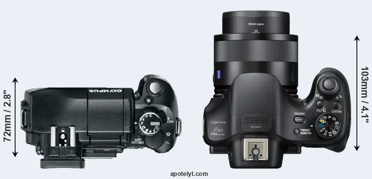 Compare E-330 versus HX400V top