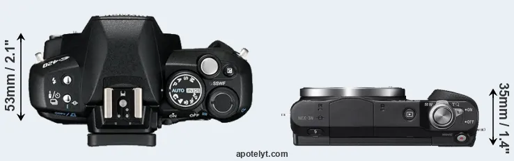 Compare E-420 versus NEX-3N top