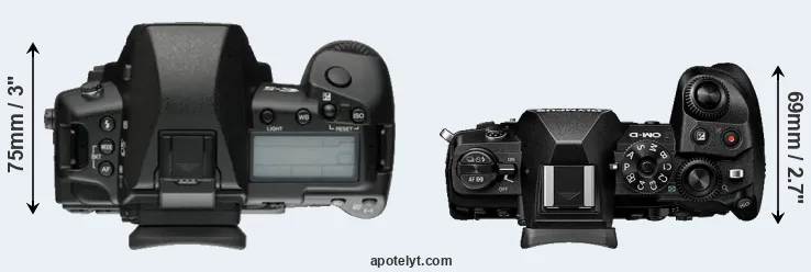 Compare E-5 versus E-M1 III top