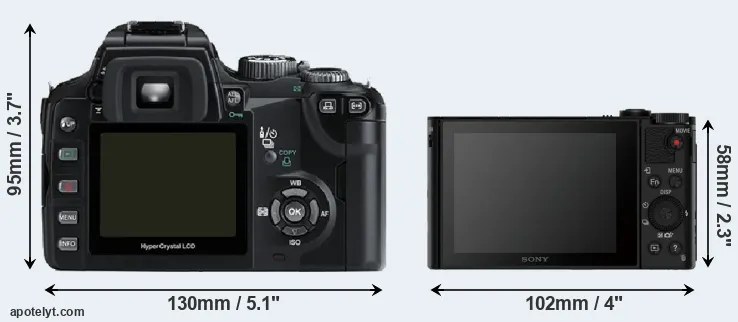 Comparison E-500 or HX90V rear