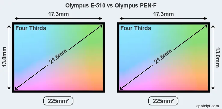Olympus E-510 and Olympus PEN-F sensor measures