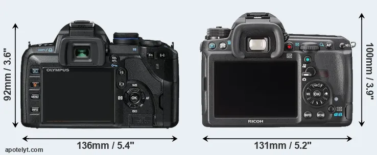 Comparison E-520 or K-3 rear
