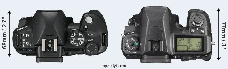 Compare E-520 versus K-3 top