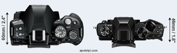 Compare E-600 versus E-M10 top