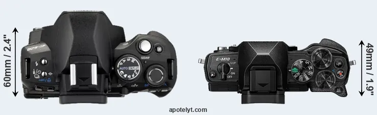 Compare E-620 versus E-M10 IV top
