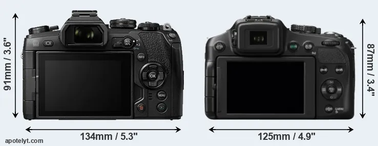 Comparison E-M1 II or FZ200 rear