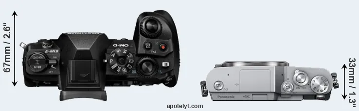 Compare E-M1 II versus GX850 top