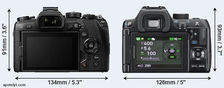 Comparison E-M1 II or K-70 rear