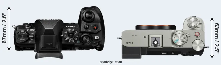 Compare E-M1 II versus A7C II top