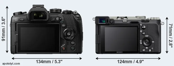 Comparison E-M1 II or A7C rear