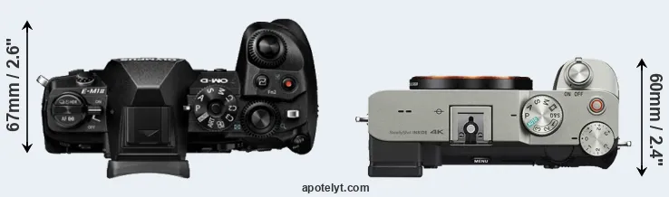 Compare E-M1 II versus A7C top