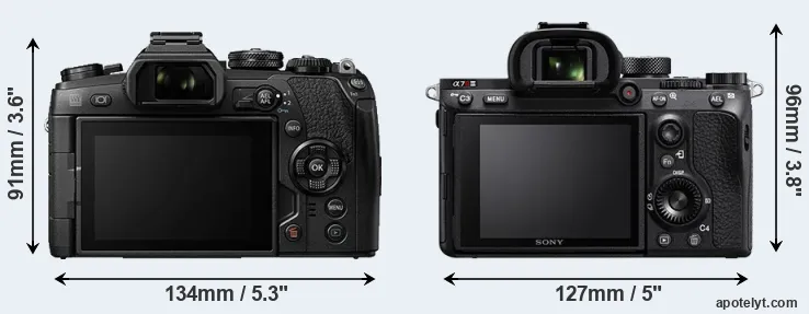 Comparison E-M1 II or A7R III rear