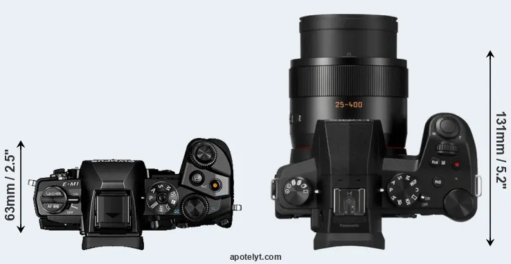 Compare E-M1 versus FZ1000 II top