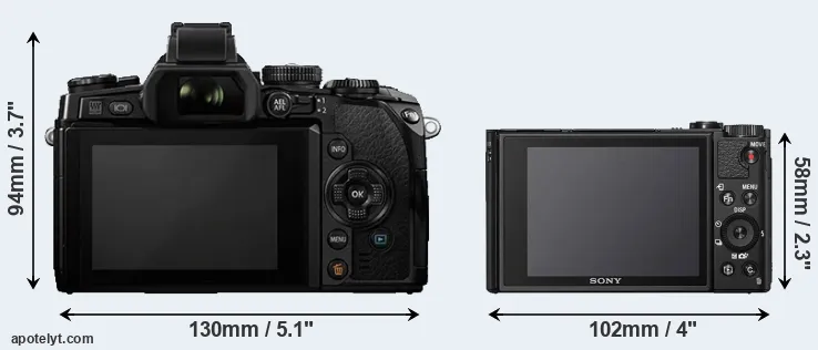 Comparison E-M1 or HX95 rear