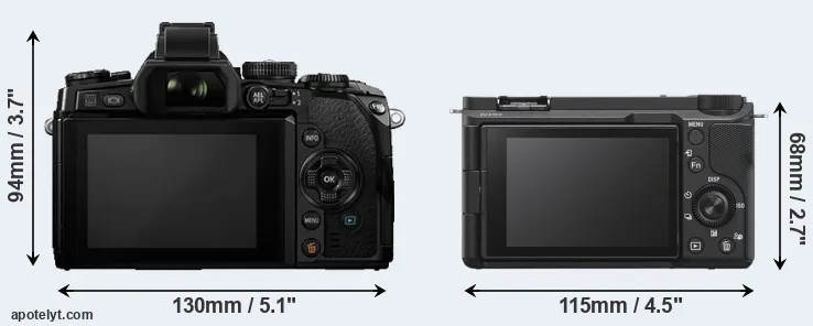 Comparison E-M1 or ZV-E10 II rear