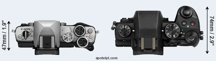 Compare E-M10 II versus G80 top
