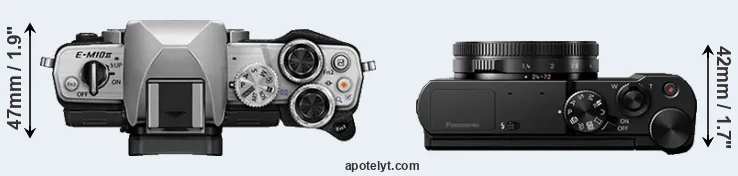Compare E-M10 II versus LX15 top