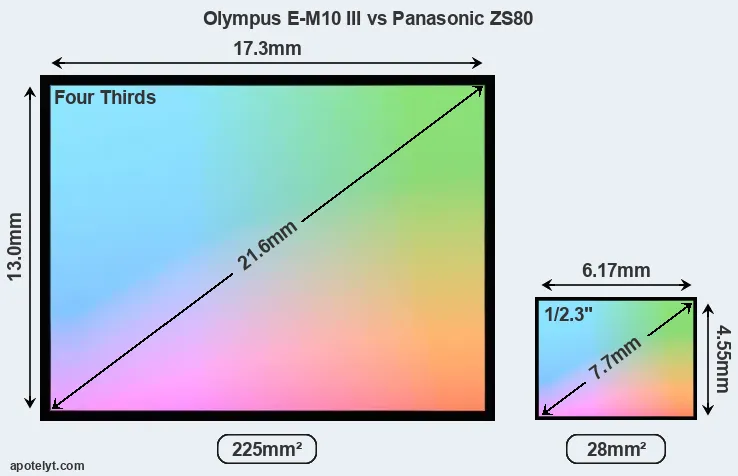 Olympus E-M10 III and Panasonic ZS80 sensor measures