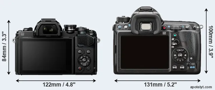 Comparison E-M10 III or K-3 II rear