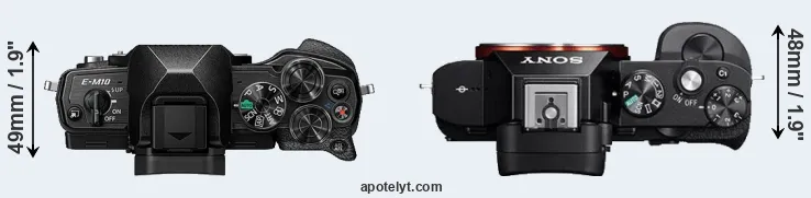 Compare E-M10 IV versus A7R top