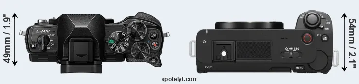 Compare E-M10 IV versus ZV-E1 top
