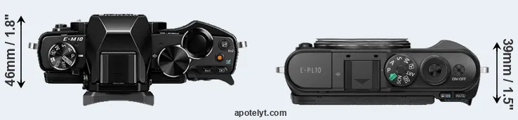 Compare E-M10 versus E-PL10 top