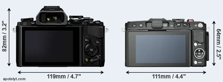 Comparison E-M10 or E-PL6 rear
