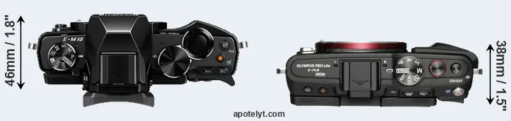 Compare E-M10 versus E-PL6 top