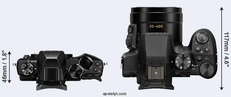 Compare E-M10 versus FZ330 top