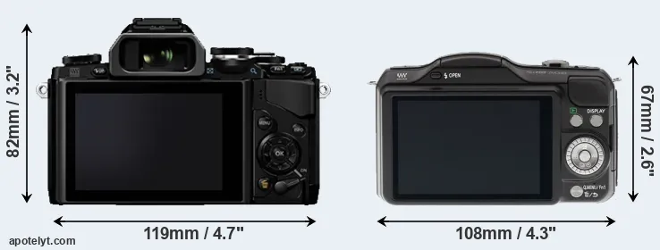 Comparison E-M10 or GF5 rear