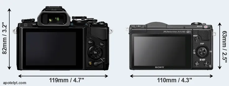 Comparison E-M10 or A5100 rear