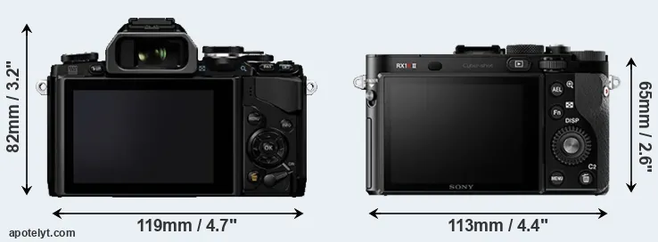 Comparison E-M10 or RX1R II rear