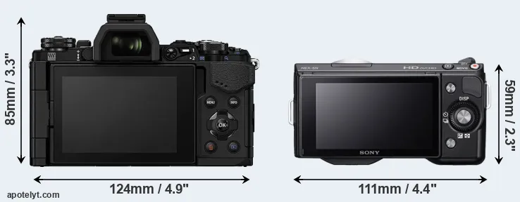 Comparison E-M5 II or NEX-5N rear