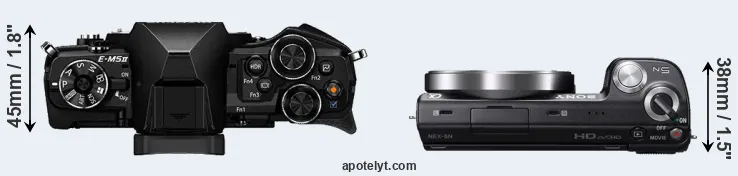 Compare E-M5 II versus NEX-5N top