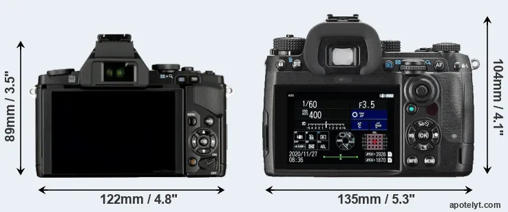 Comparison E-M5 or K-3 III rear