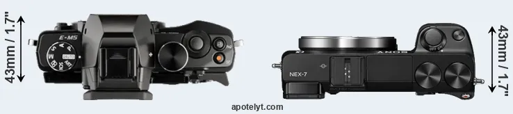 Compare E-M5 versus NEX-7 top