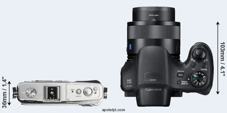 Compare E-P1 versus HX350 top