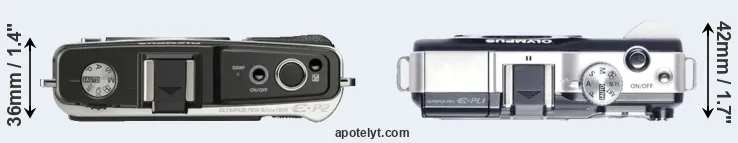 Compare E-P2 versus E-PL1 top