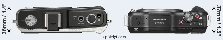 Compare E-P2 versus GF5 top