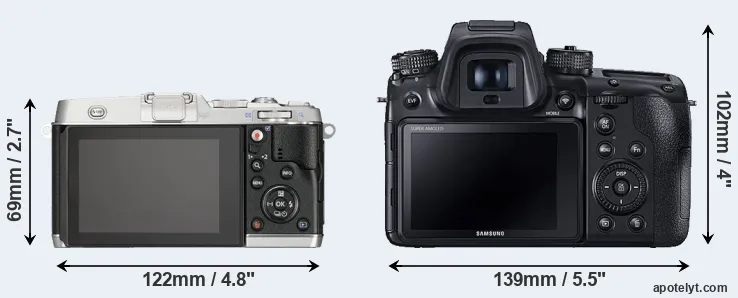 Comparison E-P5 or NX1 rear