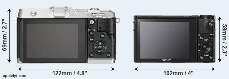 Comparison E-P5 or RX100 V rear