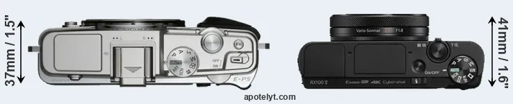 Compare E-P5 versus RX100 V top