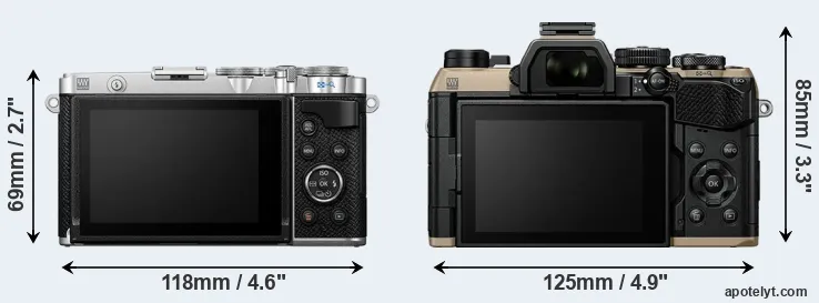 Comparison E-P7 or OM-5 II rear