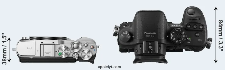 Compare E-P7 versus GH4 top