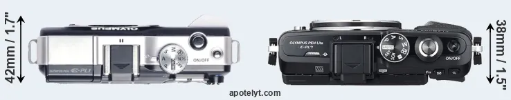 Compare E-PL1 versus E-PL7 top