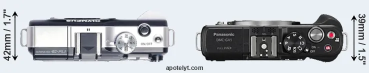 Compare E-PL1 versus GX1 top