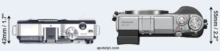 Compare E-PL1 versus GX7 top