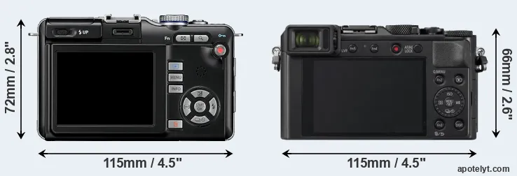 Comparison E-PL1 or LX100 II rear